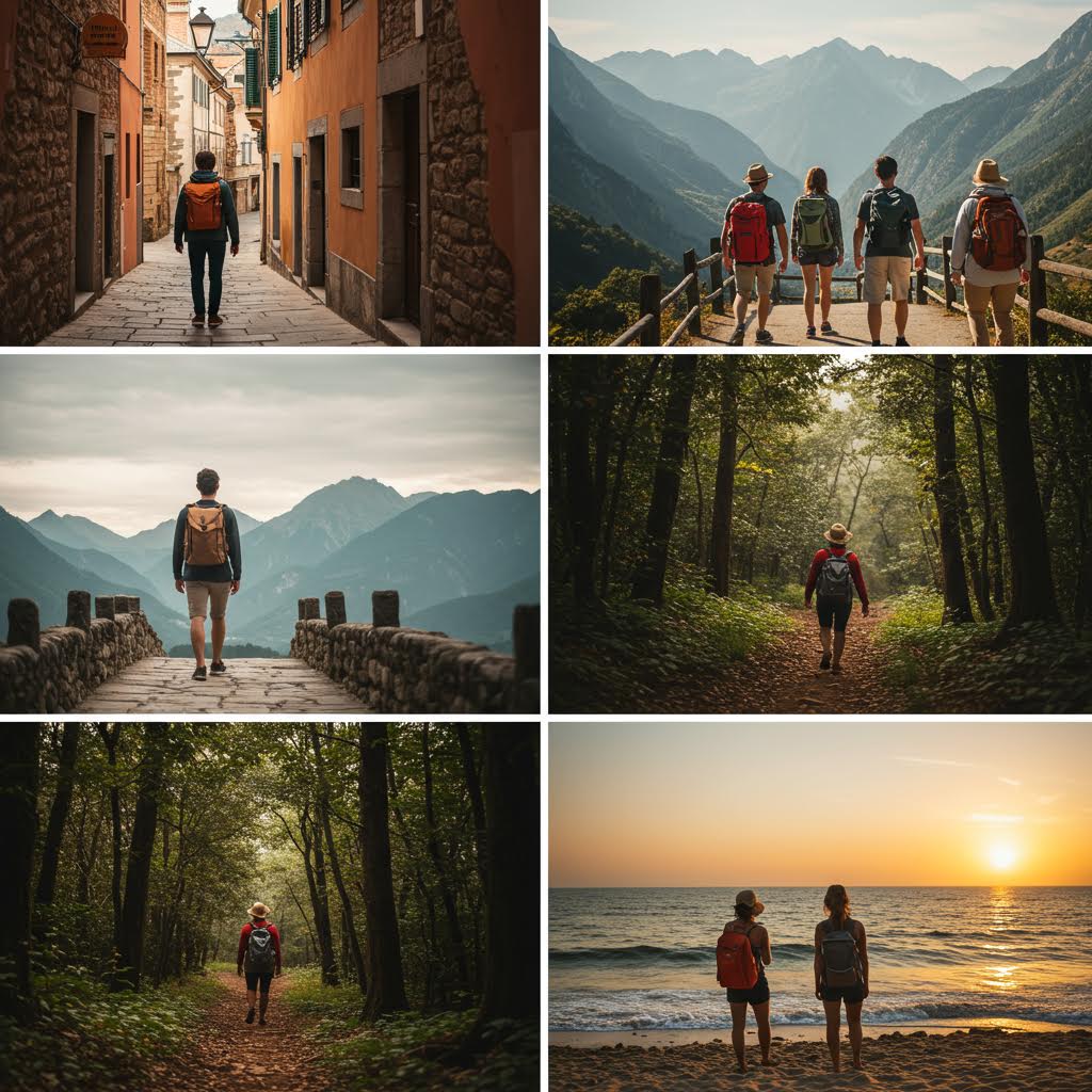 좁은 골목을 지나 산으로 향하는 발걸음 속에 온카스터디의 길찾음이 삶의 방향을 그려내는 장면