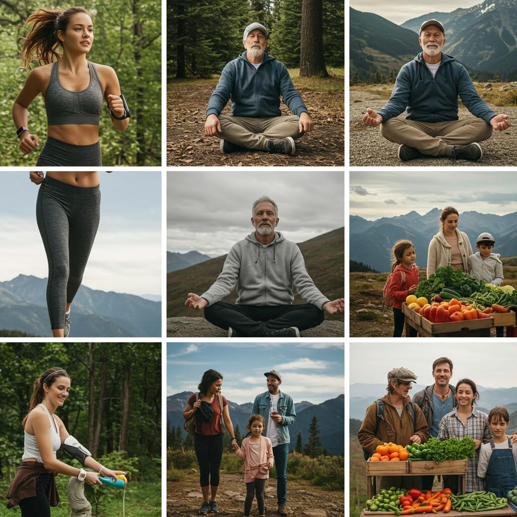 온카스터디 웰니스 캠페인, 산속 명상과 유기농 채소 재배를 통해 건강한 라이프스타일을 실천하는 사람들